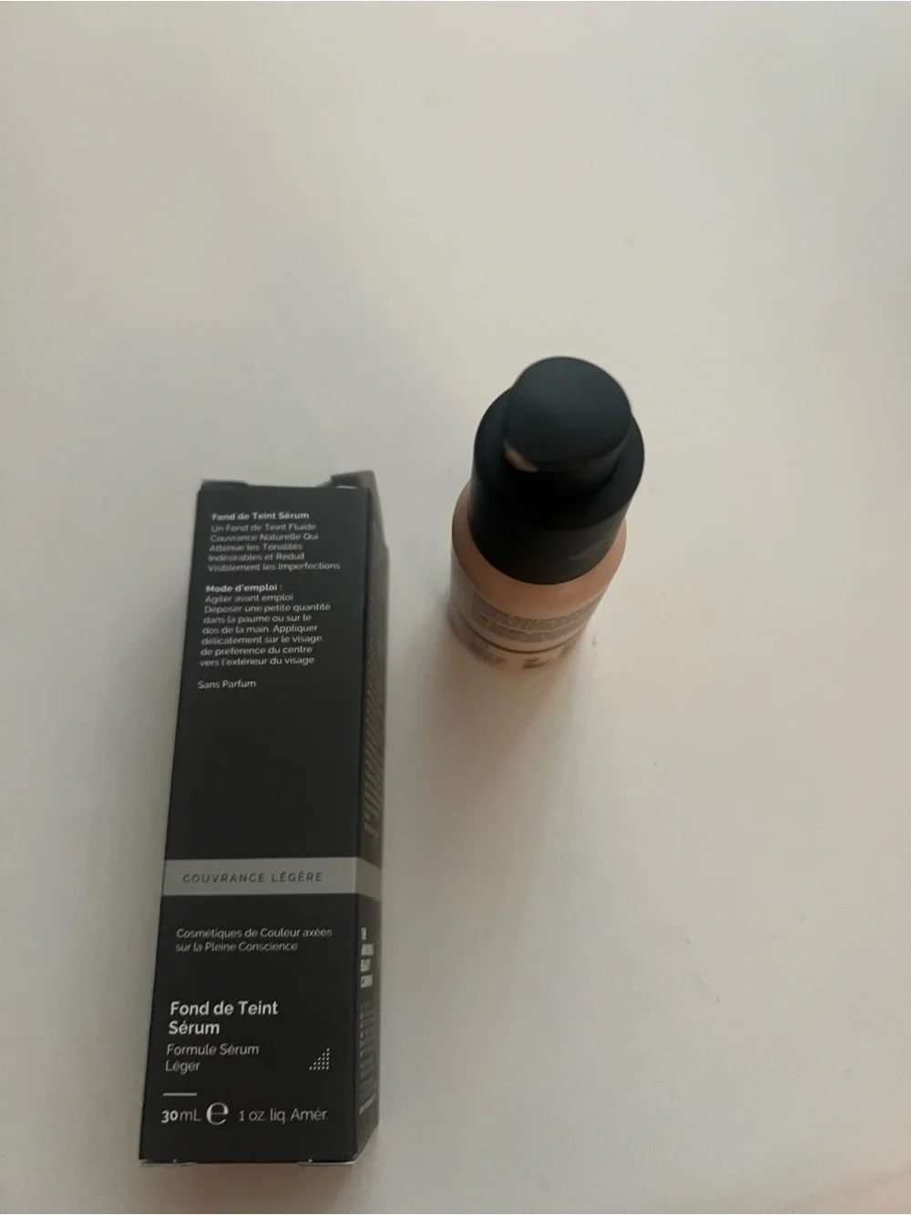 The Ordinary Serum Foundation in Light Pink Undertones with Black Pump